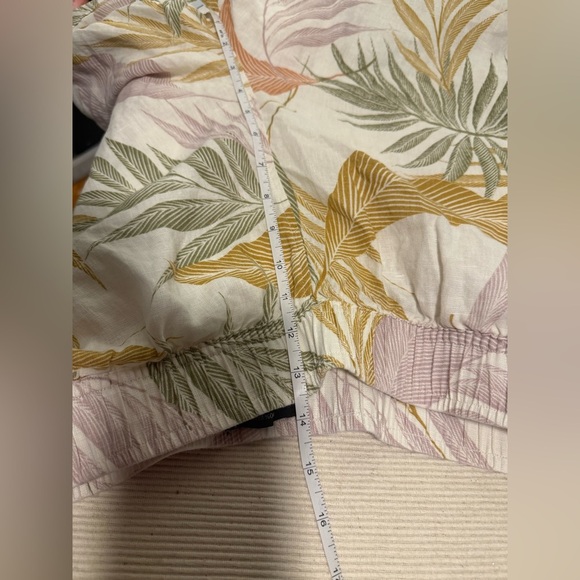 Tahari Linen Wide Leg Pants with Leaf Print - Picture 5 of 8